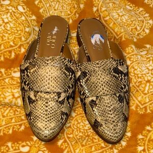 Franco Sarto Malesa Chic Snake Print Loafer Slip-on Mules - 6.5
